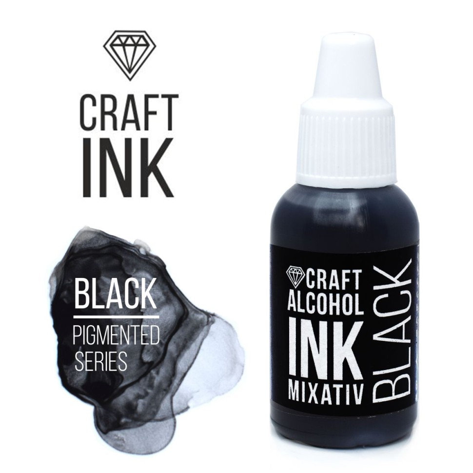 Алкогольные чернила Craft Alcohol INK, Black Mixativ (Черные) (20мл)
