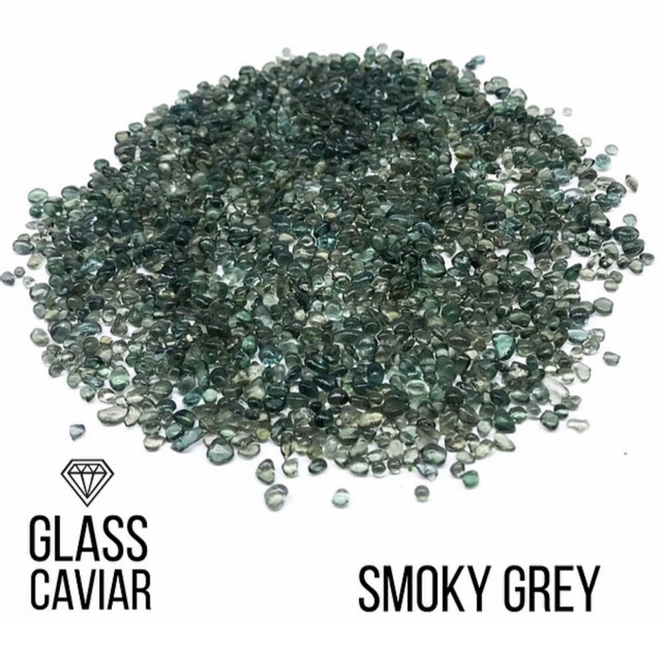 Стеклянная крошка Glass Caviar, Smoky Grey, 250гр