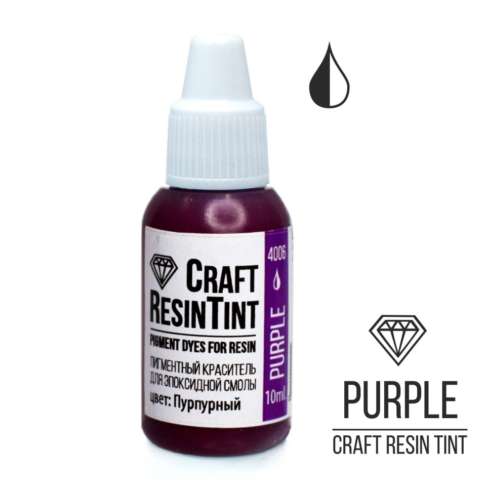 Краситель для смолы и полимеров CraftResinTint, Пурпурный, 10мл