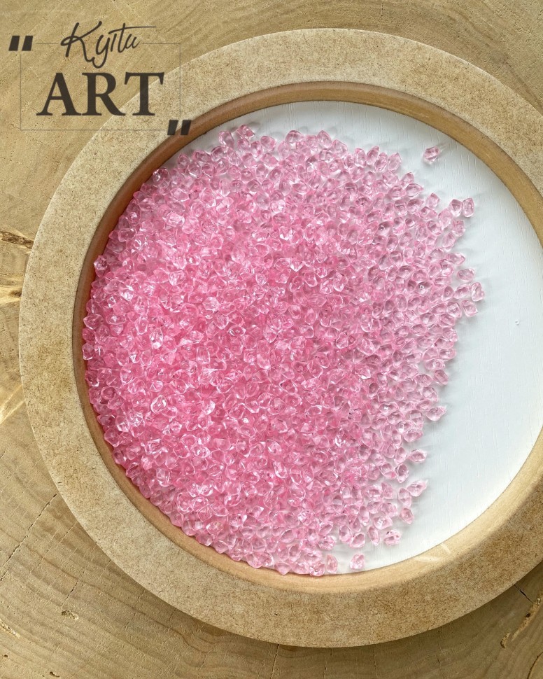 Акриловые кристаллы розовые 5-7 мм, 100 гр